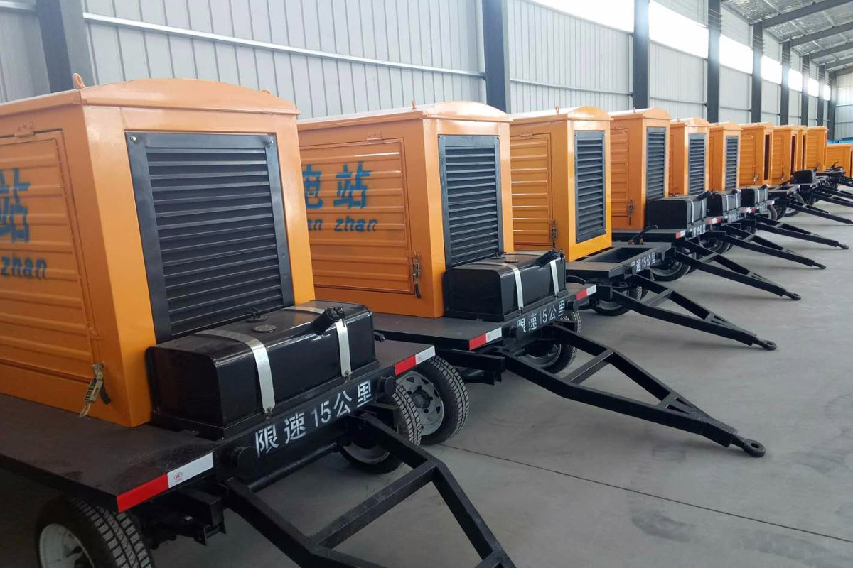 定陶发电机租赁施工现场